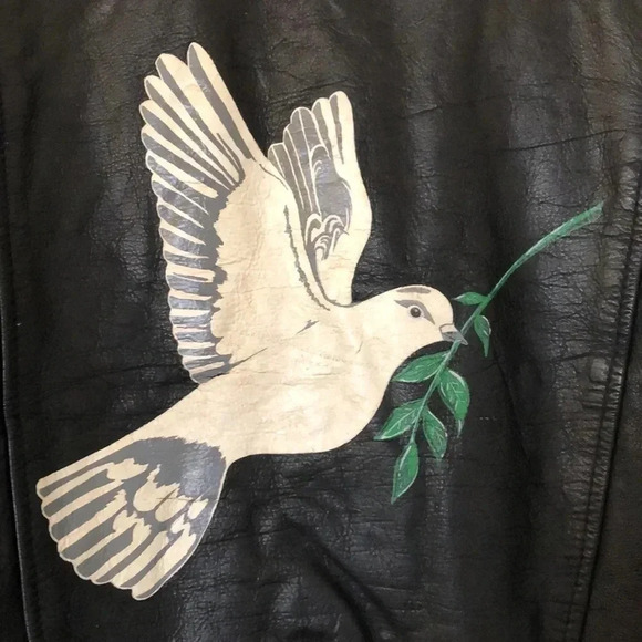 Vintage 1990s Hand painted leather jacket - Picture 5 of 13